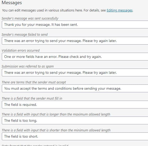 User messages editing